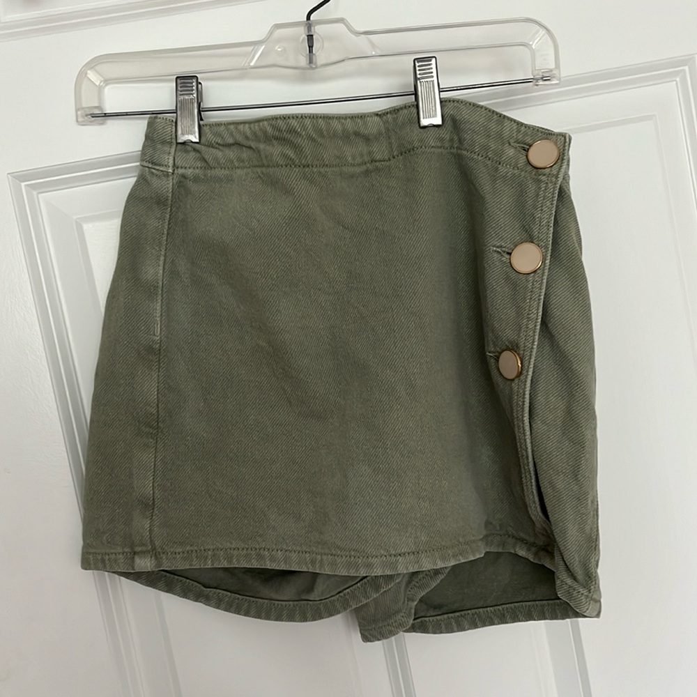 Zara green denim skort. Size XS.